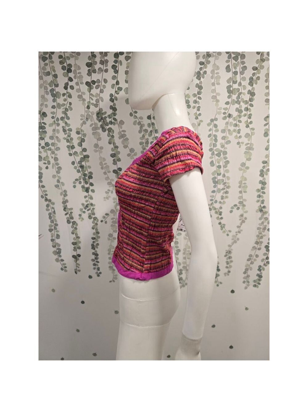 Free People Time With You Top Striped Short Sleeve Shirt Buttondown Blouse XS - Picture 4 of 8